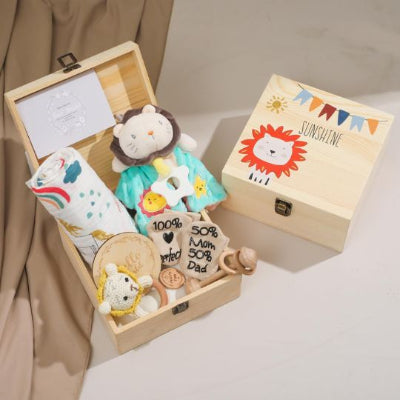 cadeau pour un bebe garçon ensemble doudou lion