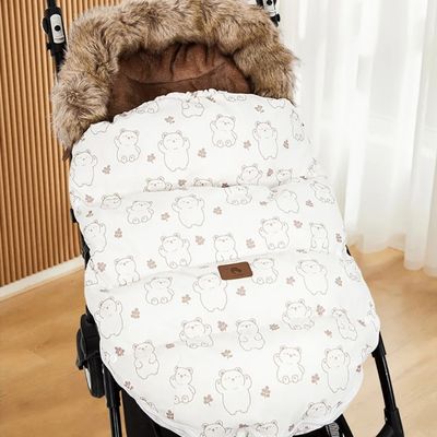 chancelière poussette oursons beige esthétique