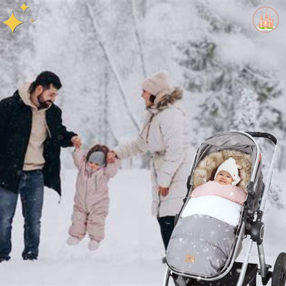 chancelière pour poussette rose blanc gris