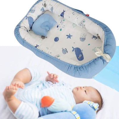 cocon pour bebe bleu océan peluche câlin