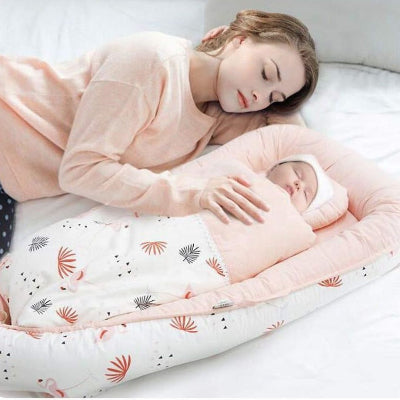 cocon pour bebe orange corail sommeil paisible
