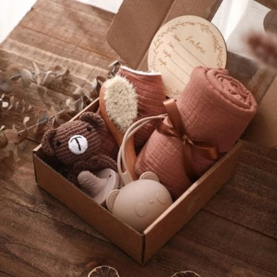 coffret boîte cadeau naissance ourson 7 pièces