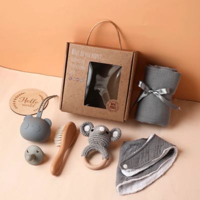 coffret cadeau naissance éléphant 7 pièces