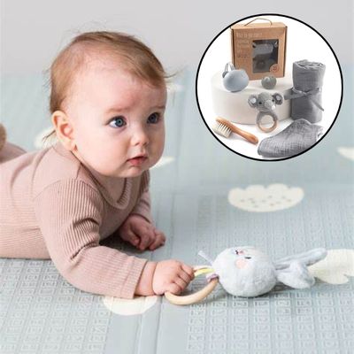 coffret cadeau naissance éléphant 7 pièces jouets bébé