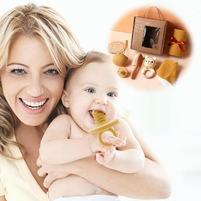 coffret cadeau naissance lion 7 pièces avec maman