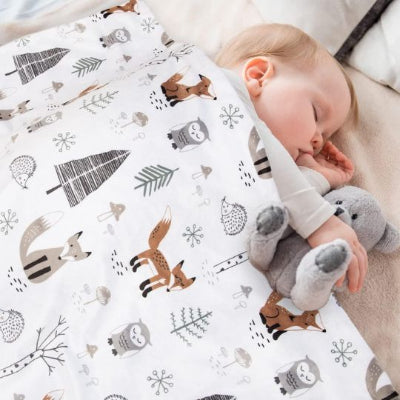 couverture bébé chouette renard sommeil paisible