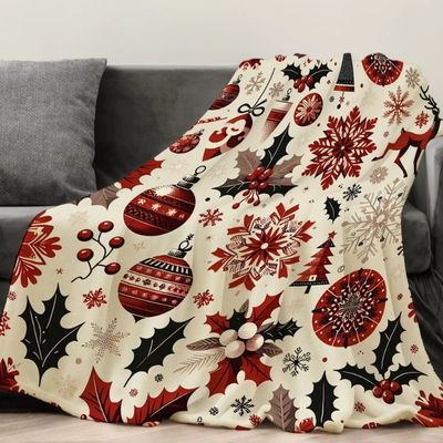 couverture bebe en flanelle imprimée de noël jetée pour canapé