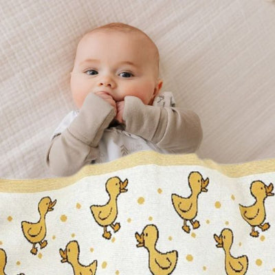 couverture bébé poussin en coton blanc