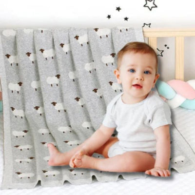 couverture bébé tricot cocon de moutons tapis de jeux