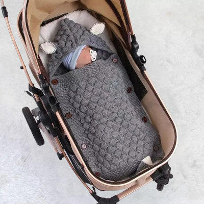 couverture bébé tricot couette de sommeil grise