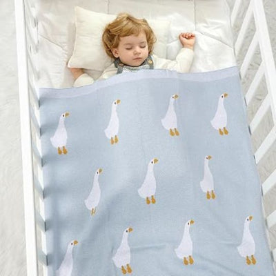 couverture bébé tricot rêves de caneton bleu