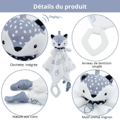 doudou bebe animaux nordiques 3 en 1 détail du produit