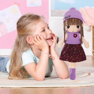 doudou bébé fille peluche princesse joyeuse