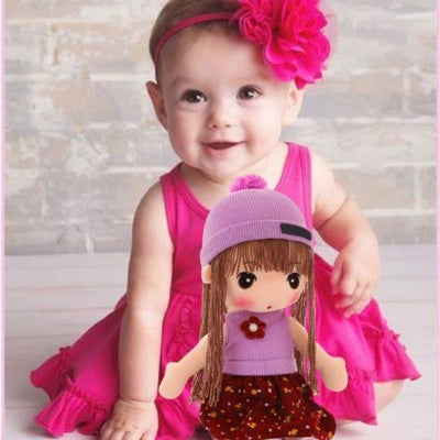 doudou bébé fille peluche princesse violet