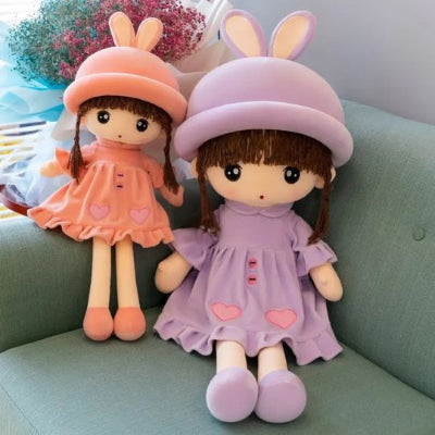 doudou bébé fille princesse lapin duo poupées