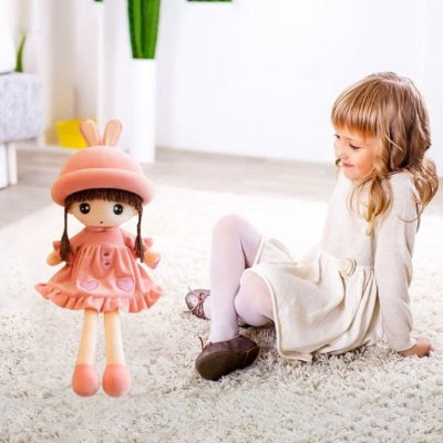 doudou bébé fille princesse lapin rose