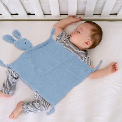 doudou bébé lapin en mousseline couette douce