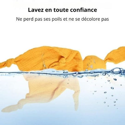 doudou bébé lapin en mousseline entretien facile