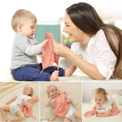 doudou bébé lapin en mousseline multifonctionnel