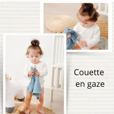 doudou bébé oie en mousseline couette en gaze