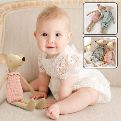 doudou bebe souris mignons peluche rassurante