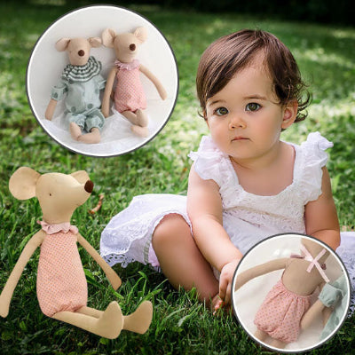 doudou bebe souris mignons peluche voyage