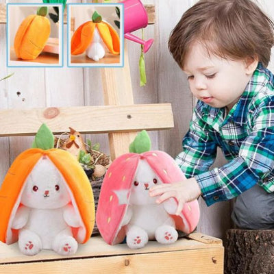 doudou lapin peluche fruits doux et sûr