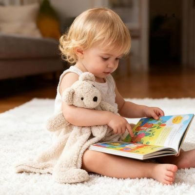 doudou  ours en peluche doux avec enfant