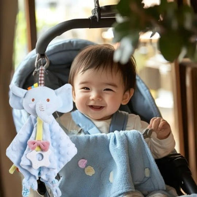 doudou pour bebe adorable animal attache poussette éléphant