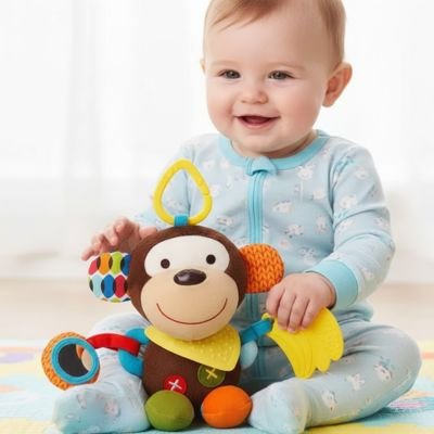 Jouet bebe peluche singe éducatif