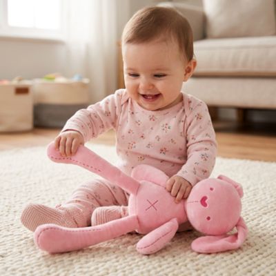 lapin en peluche doux lapinou variante rose