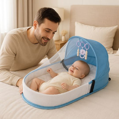 lit bebe de voyage cocon portable avec papa