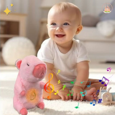 Peluche bruit blanc capybara rose jouet