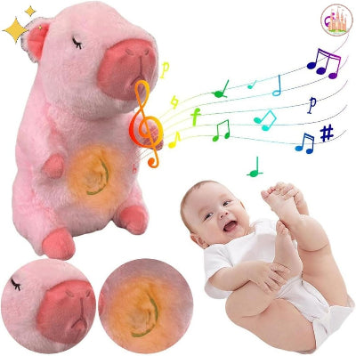 peluche bruit blanc capybara PinkyPaws avec musique et lumières