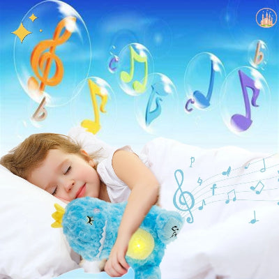peluche bruit blanc bébé dinosaure bleu doudou musical