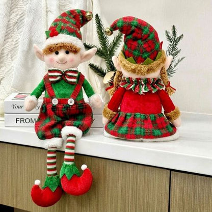 peluche poupée deux elfes de noël décoration