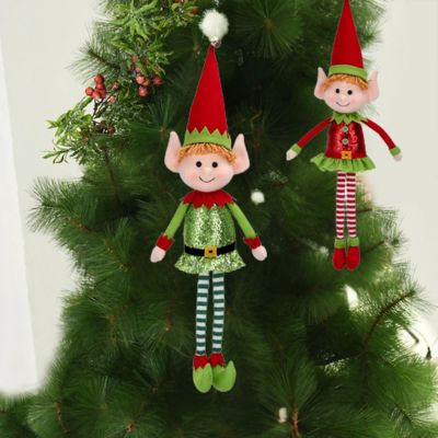 peluche poupée elfe de noël décoration sapin