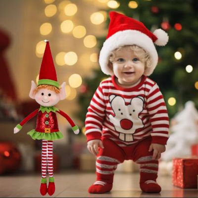 peluche poupée elfe de noël variante rouge