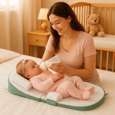 réducteur de lit bébé coussin anti-régurgitation vert variante