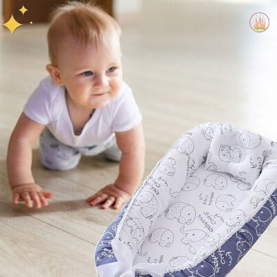 lit bébé éléphant bleu réducteur