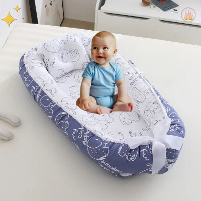 réducteur de lit bébé éléphant bleu