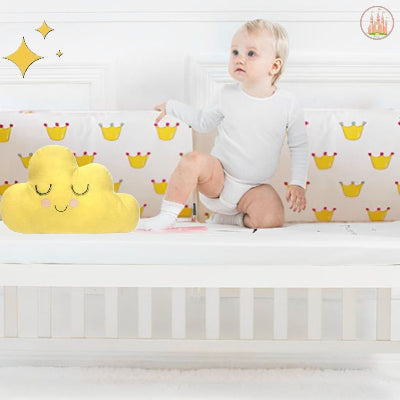 accessoire moelleux pour tour de lit bébé couronne jaune