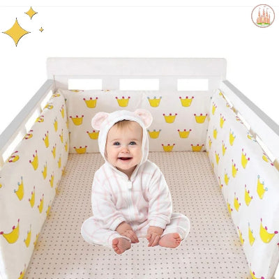 Tour de lit bébé couronne jaune sécuritaire