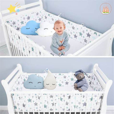 tour de lit bébé en tissu étoilé