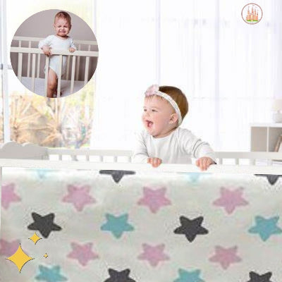 tour de lit rose pour bébé joueur