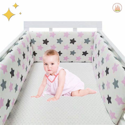 Tour de lit bébé étoiles roses confort optimal