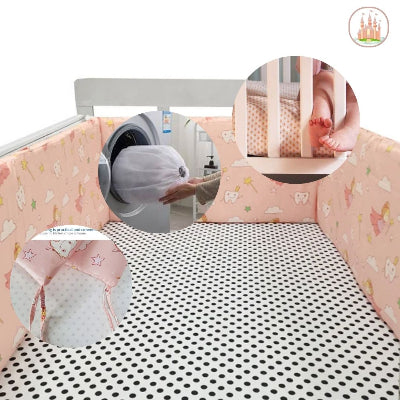 accessoire de chambre avec le tour de lit bébé rose