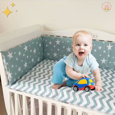tour de lit bébé vert doux et moelleux 