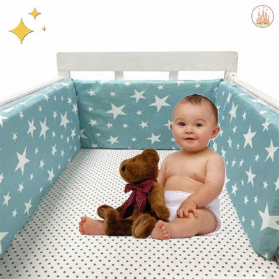 Tour de lit bébé vert pare-chocs