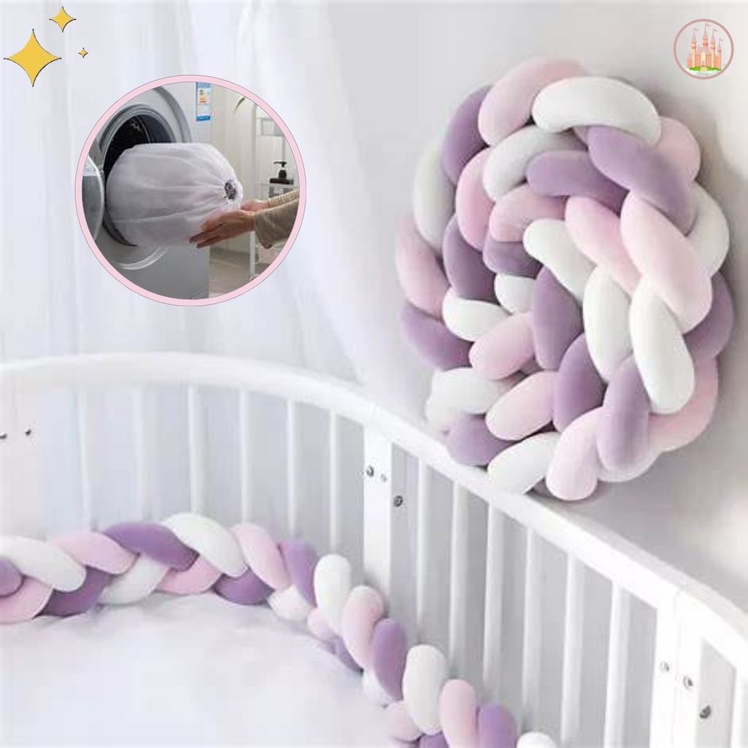 Tresse de lit bébé Violet Rose Blanc